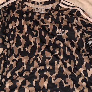 Adidas leopard slightly cropped top.